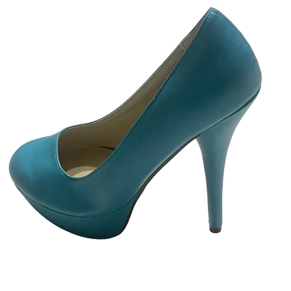 Turquoise Platform High Heel Pumps | Stiletto Dress Shoes - Picture 7 of 8